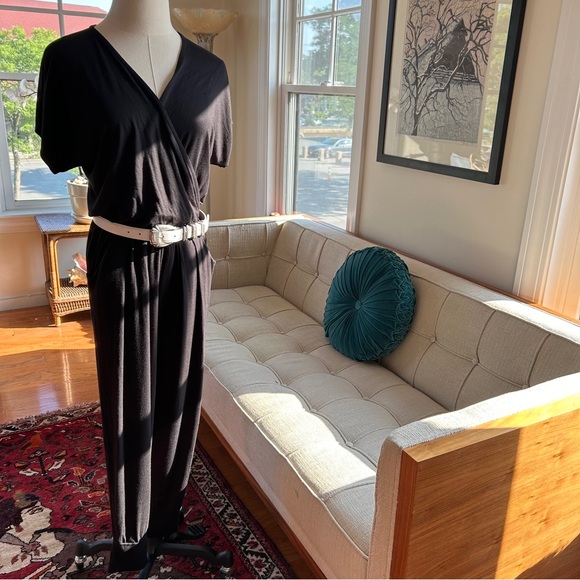 Loveappella Short Sleeve Wrap Top Jumpsuit - Picture 6 of 12